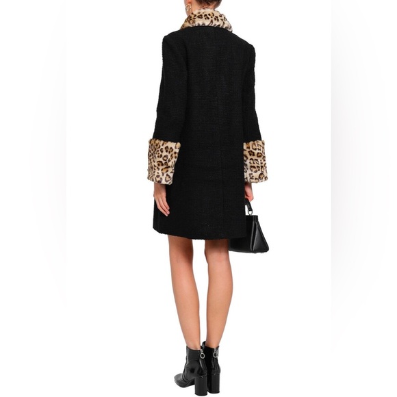 Kate Spade Leopard Cuff Boucle Faux Fur Jewel Button Coat 2 - Picture 7 of 16